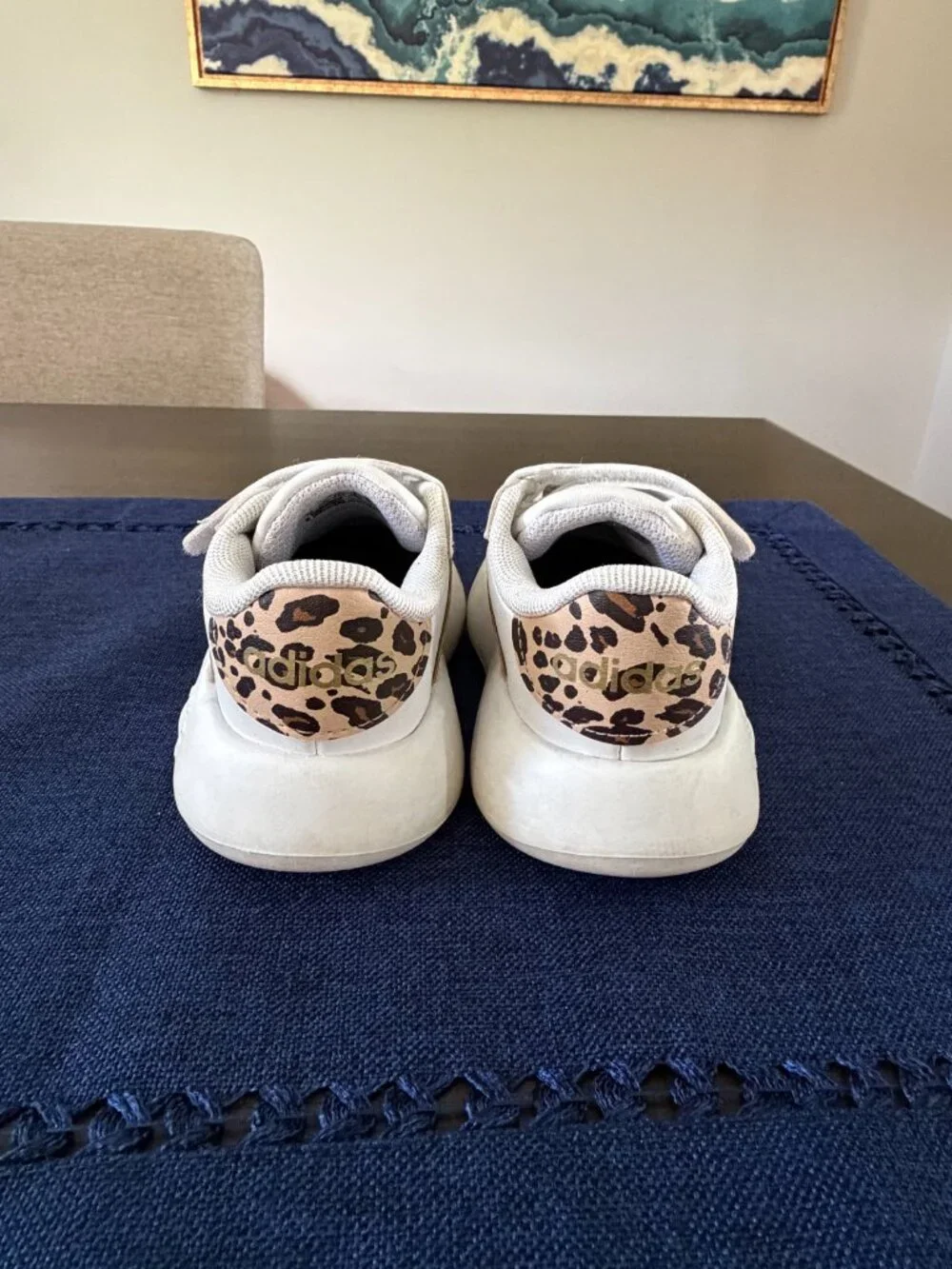 Adidas Toddler Sneakers | Size 7 | White Leopard Print Stripe Shoes
